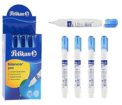 Pelikan 12 pz Correttore Blanco Pen, Bianchetto a Penna, Bianchetto Liquido con micropunta in metallo 7ml