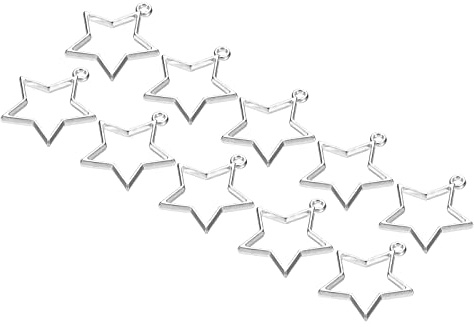 M METERXITY 20pz Aperto Lunette per Resina - Cavo Cornici Lega Stella Forma, Applicabile a Fai-da-Te Artigianato Ciondoli Pressato Fiori (Argentato)