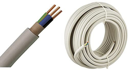 Kopp 153125003 Mantel-Leitung NYM-J, 3 x 2.5 mm², 25 m, grau & 150825001 Mantel-Leitung NYM-J, 3 x 1.5 mm², 25 m, grau