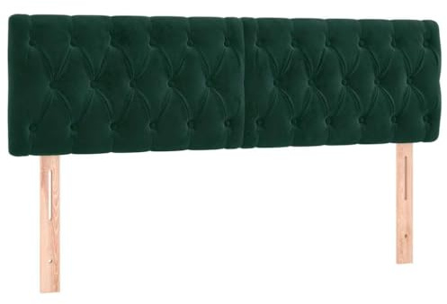 vidaXL Sänggavlar mörkgrön 144x7x78/88 cm sammet