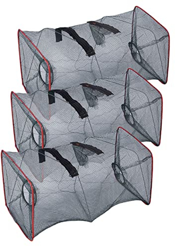 Unomor Portable Lobster Net Collapsible Crab Trap 18.11X8.66 Inch Foldable Crawfish Bait Cage Fishing Net for Shrimp Fish Outdoor Use