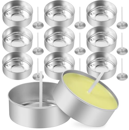 Operitacx 1set Barattoli Per Candele Tealight Alluminio Con Stopper Kit Completo Per Creazione Di Atmosfere Accoglienti e Durature