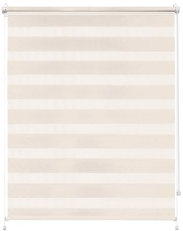 Rettika Doppelrollo Klemmfix ohne Bohren – Cream – Breite 140 cm, Höhe 150 cm – Duo Rollo für Innenräume, Sichtschutz Fensterrollo mit Lichtregulierung