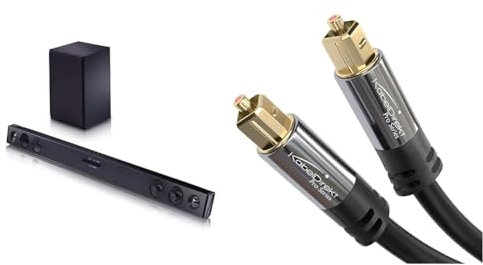 LG SQC2 2.1 Soundbar (300W) mit kabellosem Subwoofer für TVs ab 43 Zoll (Adaptive Sound Control & KabelDirekt – TOSLINK-Kabel