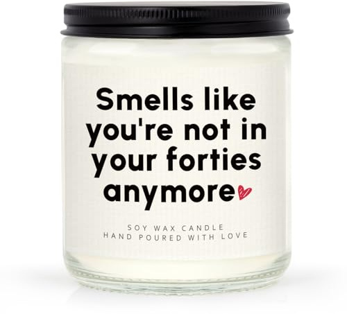 Leebbsin Funny 50th Birthday Gifts for Women Men- 50 Birthday Candle Soy Wax Lavender- 50th Birthdays Decorations/Gifts for Her Him Wife Husband Mum Dad Auntie Sister Friend, Handmade, 7oz