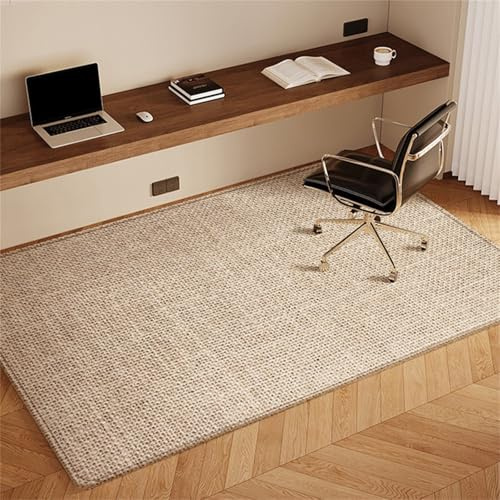 Highdi Alfombrilla para Silla de Oficina Gaming, Patrón Tejido Protector Suelo Silla Ruedas Antideslizante Antiarañazos, Alfombrilla de Protección para Suelos Duros (Caqui,120x140cm)