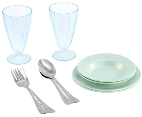 Little Tikes Sweet Spaces Dishware Set, Sea Foam, Play Kitchen Cookware, Boys and Girls Ages 3+ Years