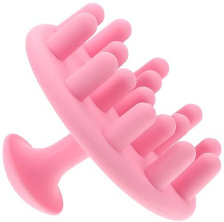 FOMIYES Massaggiatore per Capelluto in Silicone Rosa Multifunzione Spazzola per Shampoo e Massaggio per Uso Domestico e Rilassamento Colore Casuale