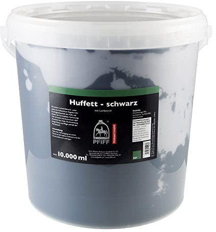 PFIFF Huffett con olio di alloro, cavalli per la cura degli zoccoli, oli di alta qualità, nero, 10.000 ml