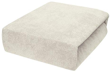 SPANNBETTLAKEN SPANNBETTUCH MIT NEUSTER Technik HERGESTELLT BETTLAKEN MIT Gummizug FROTTEE 22 Farben UND 14 GRÖßEN 80x180 Frotte - Ecri