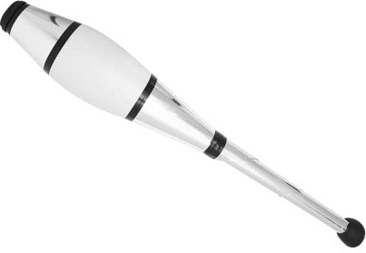 Zeekio - Pegasus Juggling Club - Premium Quality - for Beginners & Advanced - Multi-Piece Durable Design - Scuff Resistant - Rubber Knob & Cap - 20.5โL - Single Club - Silver