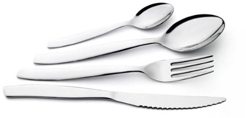 EME SERVIZIO POSATE 48 PEZZI MADE IN ITALY COMPLETO 12 PERSONE ACCIAIO INOX 18/C SHARK MODERNE