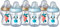 Tommee Tippee Closer to Nature Baby Bottle, Slow Flow Breast-Like Teat with Anti-Colic Valve, 260ml, Pack of 6, Catch Me Quick Blue