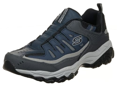 Skechers Sport Men's Afterburn Extra Wide Fit Wonted Loafer,navy/gray,12 X-Wide
