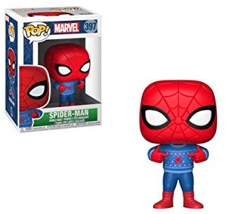 Funko Pop! Bobble: Marvel: Holiday Spider-Man with Ugly Sweater - Marvel Comics- Vinyl-Sammelfigur - Geschenkidee - Offizielle Handelswaren - Spielzeug Für Kinder und Erwachsene