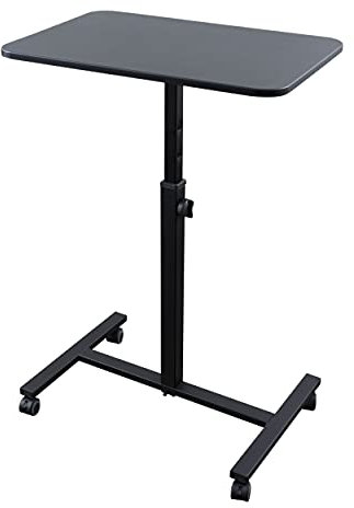 Stand Up Desk Store Height Adjustable Single Column Rolling Standing Desk Laptop Stand - Black