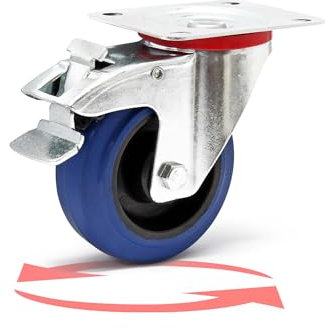 Rueda giratoria de transporte 100mm Plástico Freno 150kg Marcha suave Rueda muebles Carga pesada