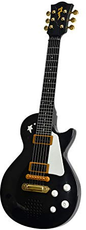 Simba Kids Electric Guitar 22 in. with Real Metal Strings, Black Rock Guitar for Kids Ages 4+