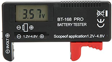 Battery Tester 168Por Digital Battery Capacity Tester with LCD Display Multiple Size for CR2032 LR44 L736 6F22 9V AAA AA D C 18650 16340 14500 10440 Battery