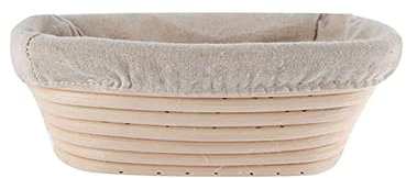 Gärkörbchen Oval (Ø 28cm) ,Gärkorb Rattan Bambuskorb für Brot und Brotteig Brotkorb Natürlichem Peddigrohr mit Banneton Proofing Basket Brotform Oval mit 1 Leineneinsatz für Hausbäcker Brot Backen