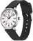 Alienwork IK EasyTime Armbanduhr Herren Damen Silber Silikon-Armband Schwarz Weiss Einfache Lesezeit Armbandwechsel mit Schnellverschluss Wasserdicht