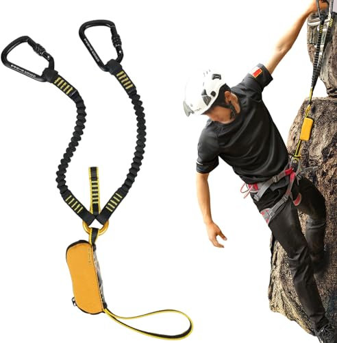 EUNEWR Klettersteigset, via ferrata Set, klettergurt Herren, kletterausrüstung (28kN)