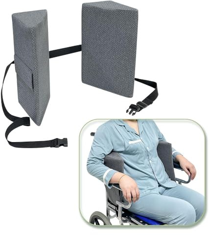 NEPPT Lateral Support for Wheelchair Side Guards Wheelchair Lateral Support Cushion Posture Foam Wedge Pillows Contoured Cushion Side Padding for Seniors Better Posture with Strap