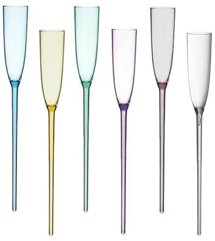 Rrlihjgu Flytande champagneflöjter, champagneflöjter för pool | Akrylvinglas, flytande champagneflöjter, 6 stycken, ny dryckesjuice sommar drink kopp för