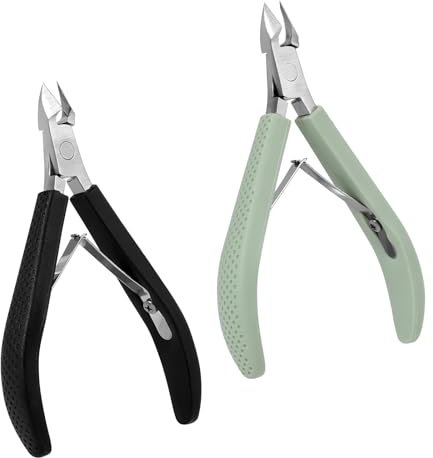 Nagelhautentferner 2 Stück Nagelhautzange Nagelhautschere Nagelhautschneider Präzisions Nagelhautzange, Nagelhautschere Professioneller 5mm, Nagelhautschneider mit Gummigriff Maniküre Werkzeug