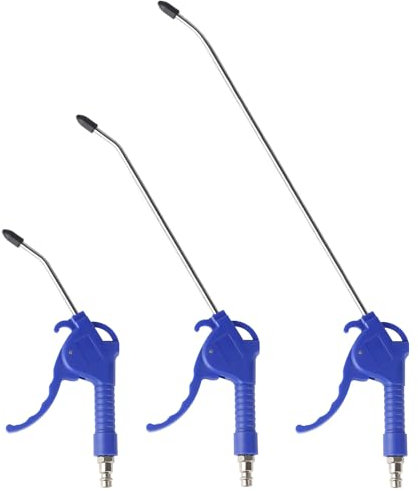 EXLECO 3 X Soufflette Air Comprimé Bec Long Soufflette Compresseur 95mm 295mm 490mm Pistolet Air Comprimé Long Pistolet Compresseur Air avec Raccord 1/4 Accessoires Compresseur D'air Max. 8 Bar Bleu
