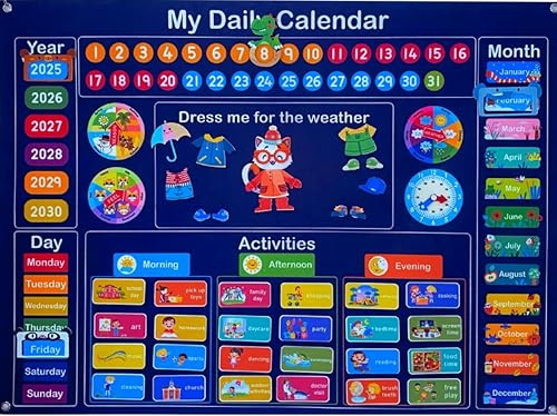 Semainier enfant 100X70cm - Calendrier éducatif Montessori - Apprentissage de l'anglais - Emploi du temps visuel Montessori pour enfants - Outil d’autonomie et d’organisation - Idéal pour routine