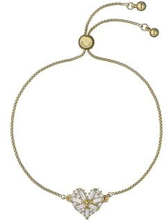 Ted Baker Cherisa Crystal Cluster Heart Adjustable Bracelet for Women (Gold/Crystal)