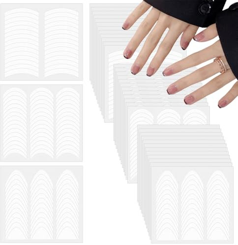 jatimdotina 36 Fogli Francese Adesivi Unghie Nails Art, 1332 Pcs Fogli French Adesivi Per Manicure, Stickers Unghie Autoadesivi, Accessori Unghie, Stencil per Manicure Francese