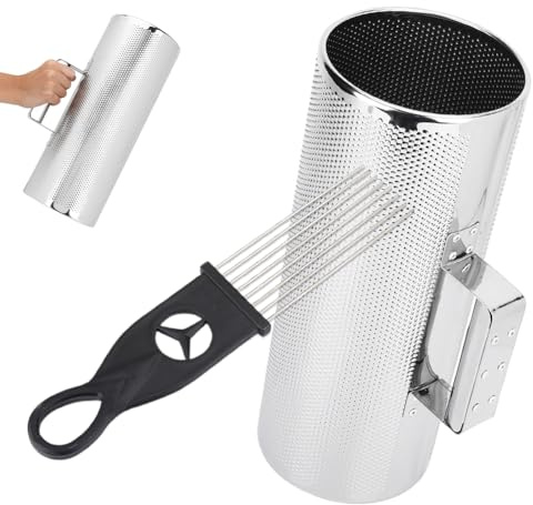 Sunicon Guiro, diámetro de 5 pulgadas de longitud de 12.8 pulgadas Instrumento de percusión de acero inoxidable Guiro con raspador