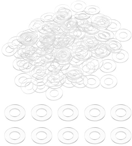 QUARKZMAN 120Pz M6 Rondella Piatta PVC, 6mm ID 12mm OD 1mm Spessore Rondelle Guarnizioni Idrauliche Kit Piatte Guarnizione Plastica Distanziale Tenuta Anello Alzaporta Trasparente