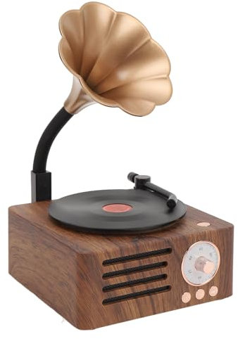 Conférencier Record Vintage, Conférencier à Gramophone Rétro de Copper Horn avec Fonction Radio pour la Maison, Le Bureau, L'hôtel