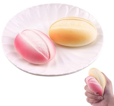 Anboor 2 stycken gräddrullar squishy för barn, stresspipande leksak, söt gigantisk pipande leksak