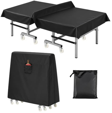 600D Ping Pong Table Cover,Waterproof Outdoor Table Tennis Cover Oxford Fabric for Standard 9 x 5 FT Tables, Indoor Outdoor Protection for Folded and Flat Tables with Carry Bag