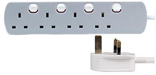 pro elec 1 m 4 Way Individually Switched Extension Lead