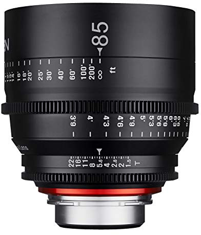XEEN Cinema 85mm T1,5 Canon EF Vollformat Objektiv MF Cine Video Lens für hohe Auflösungen mit Follow Focus Zahnkränze