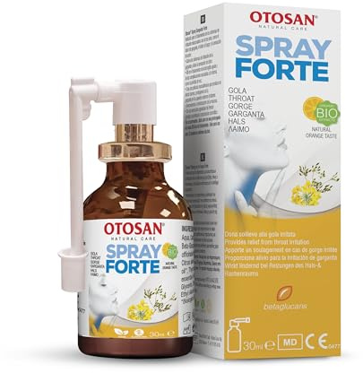 Otosan Hals- & Rachenspray Forte mit pflanzlichen Inhaltsstoffen lindert Halsschmerzen, Schluckbeschwerden, Hustenreiz| Medizinprodukt mit Weg-Rauke & ätherischen Ölen