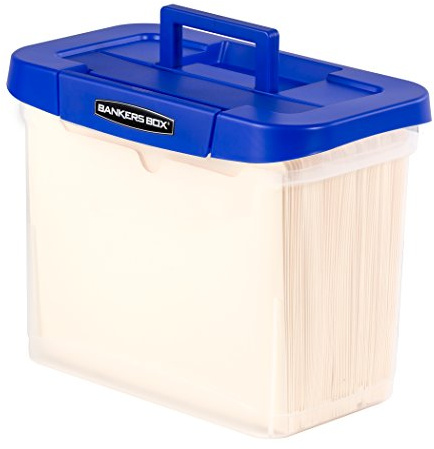 BANKERS BOX Caja de archivos de plástico portátil resistente con rieles para colgar, carta, 1 paquete (0086304)