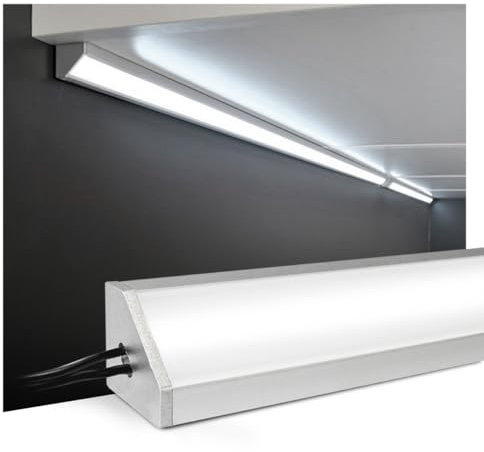 King Led - Barretta a Led Angolare con Misura Personalizzabile da 30cm a 200cm - Lampada LED per sottopensili piano cottura scrivania e piano di lavoro - Dimmerabile (150 cm, Luce Naturale 4000K)