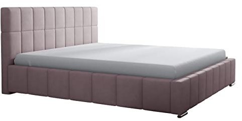 Mirjan24 Polsterbett Olena, Ehebett mit Bettkasten, 3 Größen, Farbauswahl, Doppelbett inkl Lattenrost, Bett mit XXL Kopfteil, Bettgestell, Schlafzimmer, Boxspringbett-Optik (Rico 19, 140 x 200 cm)