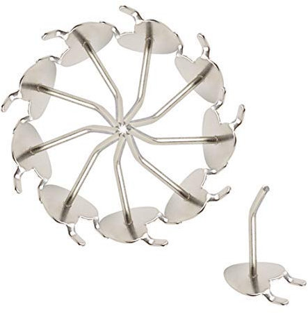 10 pieces 1.8 inch perforated panel hooks 1/8 inch dia wall wall metal wall shelf hang hooks assorted for garage basement and kitchen Chrome veneer