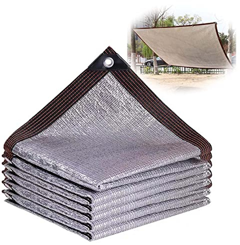 Red de Sombra 99% Aluminio, Reflectante, Mallas Sombreo para Plantas de Jardín/Perro/Coche, Toldo Vela de Sombra Exterior, con Ojales 1x2m 2x2m 2x3m 3x4m 4x6m 6x8m ( Size : 5mx8m(16.4ftx26.2ft) )