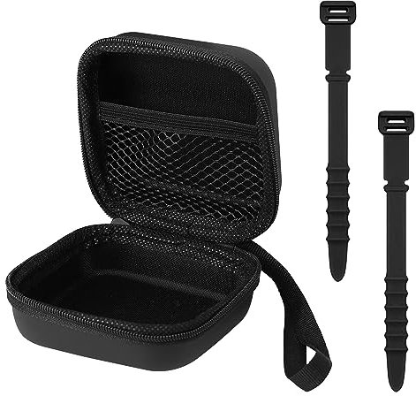 1 caja de auriculares rígida negra con 2 organizadores de cables negros, auriculares, funda para cable de datos, adecuada para ir de compras, viajar, actividades al aire libre