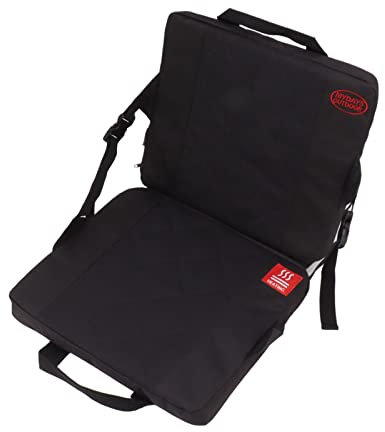 Beheiztes Stadionkissen, Tragbar und Faltbar, Wiederaufladbar, Warm und Gemütlich, für Büro, Camping Im Freien, Schwarz