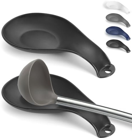Portacucharas de plástico ReaNea 2 piezas, soporte para cucharas para estufa, soporte para utensilios de cocina para cucharones, pinzas, espátula, soporte para cucharas para estufa