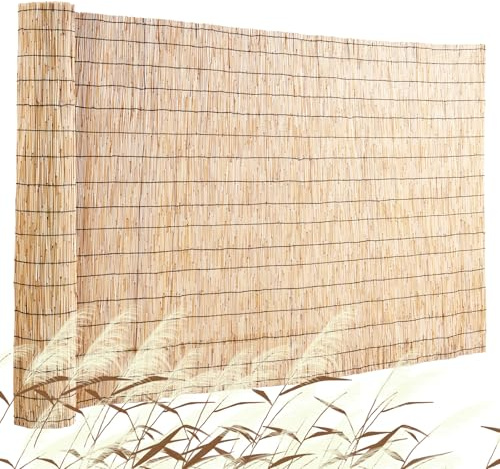 VEVOR Clôture en roseau naturel, 5x1,7 m, canisse en roseau, brise-vue d'intimité de balcon, écran de confidentialité décorative pour terrasse extérieure, séparation de jardin, aménagement paysager